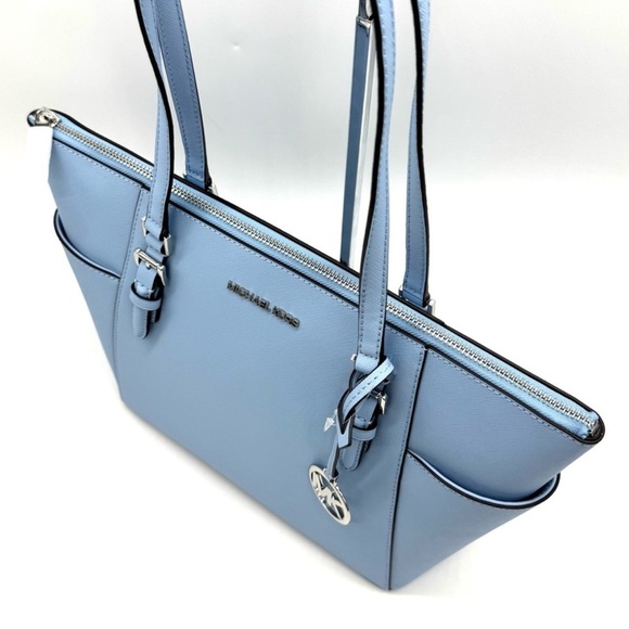 Michael Kors Large Charlotte TZ Tote Bag Light Sky Blue - Picture 7 of 12